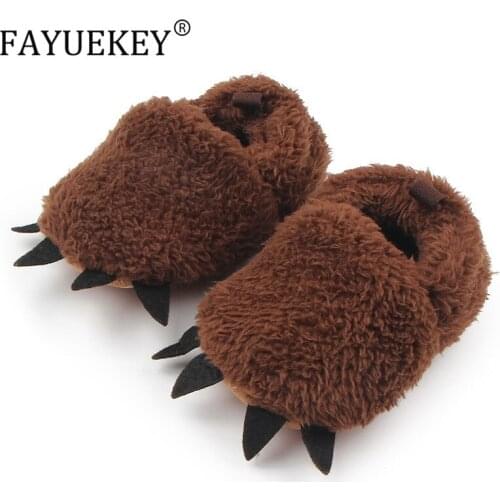 2020 New Autumn Winter baby shoes Cute lovely First Walkers Anti-Slip Sole Unisex Toddler plush paws Cotton Baby Shoes wholesale