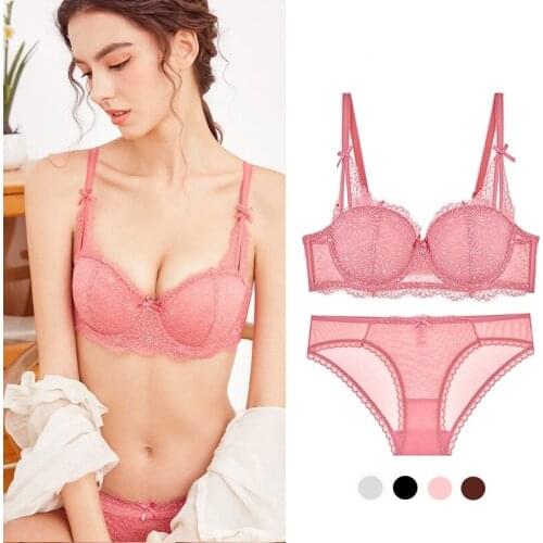 The new ladies fashion sexy bra set, large size comfortably gathered push up underwear, steel ring with chest pad