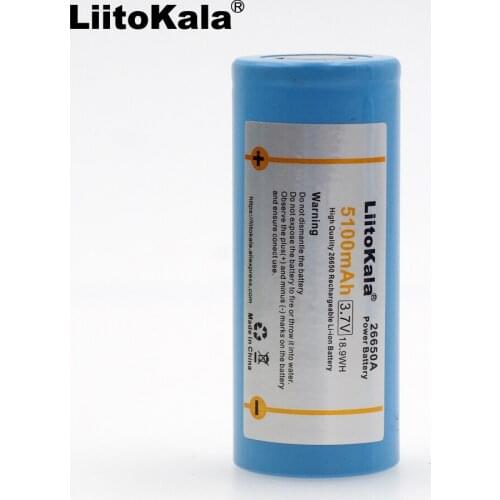 2pcs Liitokala 26650-55a 5000 mAh 26650 Rechargeable Li-ion Battery 3.7V Battery Flashlight 20A 3.6V Battery