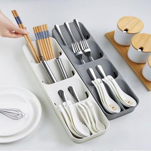 Plastic knife rack, knife and fork drawer, spoon storage rack, knife rack, cabinet tray, kitchen drawer storage box