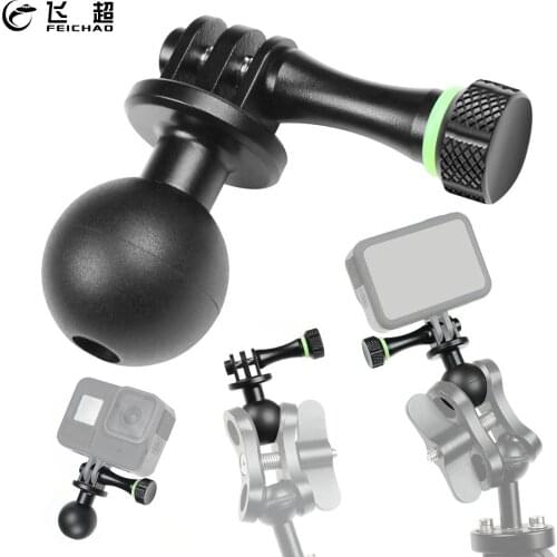 Aluminum Alloy Ballhead Tripod Adapter Mount Thumb Screw for GoPro Hero 8 Black 7 6 5 Camera Fill Light 1 inch Round Ball Clip