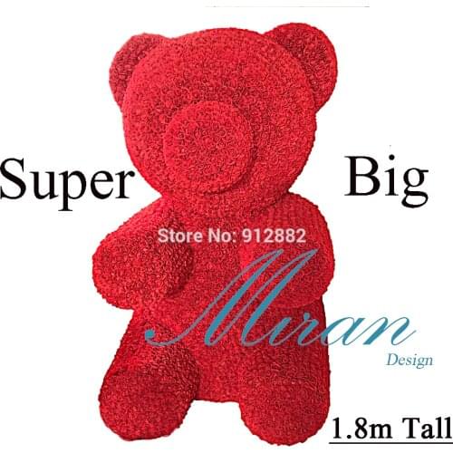 2020 Valentines Gift Super big bear(180cm tall) 7 Colors PE Rose Bear wedding home decoration fesitival decoration