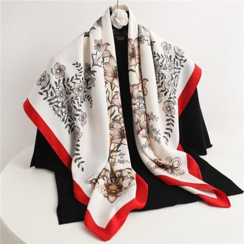 Popular Headband Foulard Print Shawl Neckerchief Female Twill Square Scarf For Women Headscarf Hair Wrap Hijab Ladies Bandana