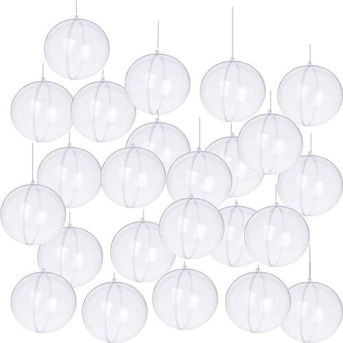 Transparent Decoration Balls, 24 Transparent Christmas Decoration Balls, Christmas Decoration Tree Balls (6cm)
