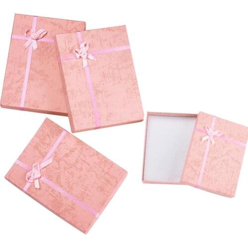 Pandahall Rectangle 6pcs Paper Cardboard Jewelry Boxes with Sponge Inside Gift Cases Containers Necklace Box Jewellry Display