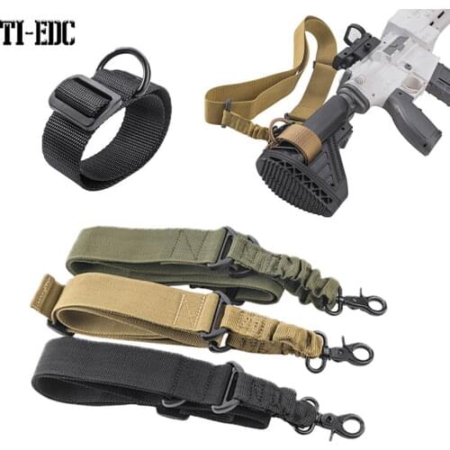 Adjustable Nylon D-Ring Rifle Strap ,Tactical Single Point Shoulder Strap,Gun Rope Strapping Belt Hunting Shooting Accessories