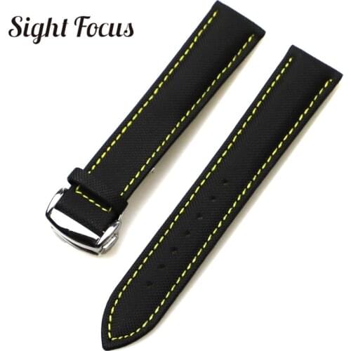 20mm 22mm Nylon Canvas Leather Lining Watchband for Omega Speed Moon Sailing Seamaster AT150 007 Watch Strap Bracelet Belt Reloj
