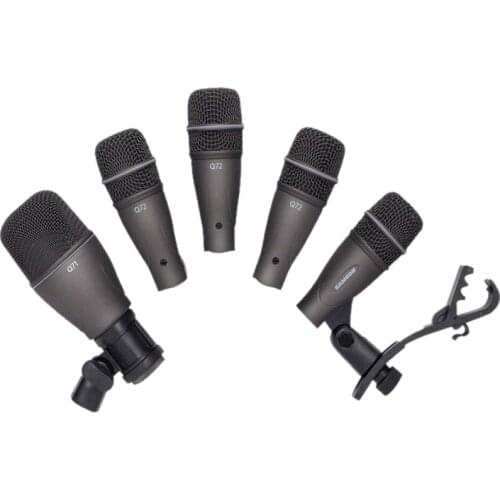 Samson DK705 5-Piece Drum Microphone Kit Recording set Q72 snare tom/Q71 drum mic live performance studio percussion recording