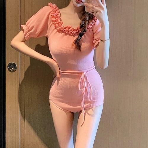 Sexy Monokini Beachwear Korea Monokini Women One Piece Swimwear Solid Off Shoulder Swimsuit Padded Bathing Suit