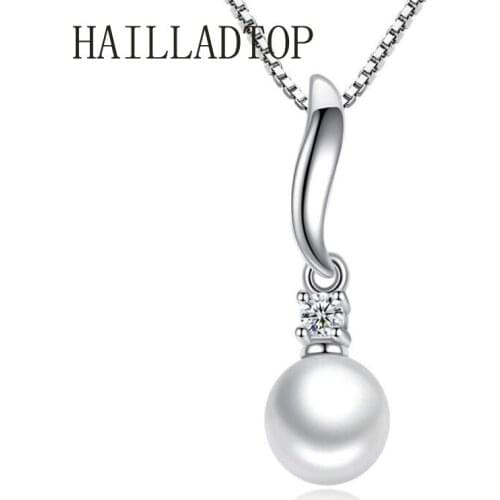 Silver Simulated Pearl Pendant Necklace Long Chain Necklace Jewelry Wedding Necklace Accessories Pendant & Necklace Wholesale