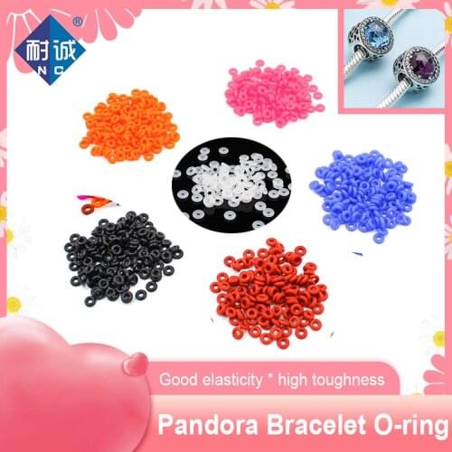 50pcs Bracelets silicone O rings necklace Rubber O-rings suitable for fixing anti-skid decorative clasp gasket Bead accessories