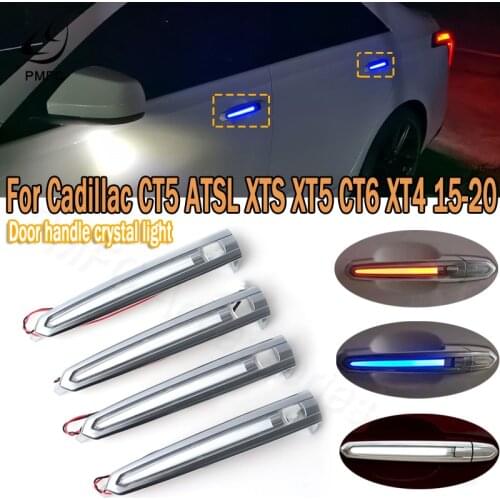 PMFC LED Decorative Light Door Handle Crystal Light Bowl Handle High Match For Cadillac CT5 ATSL XTS XT5 CT6 XT4 2015-2020