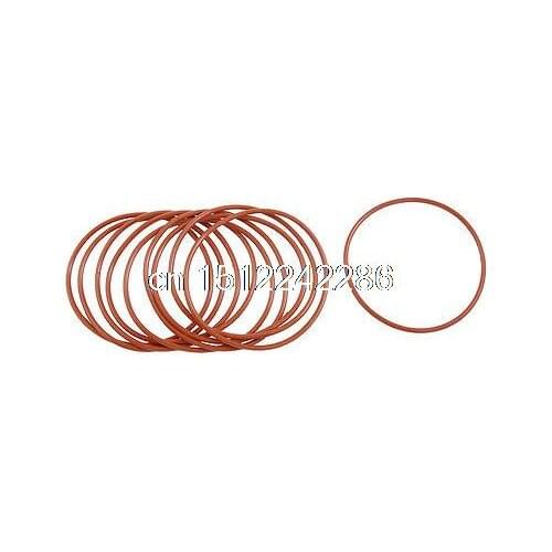 10 Pcs 68mm OD 2.5mm Thickness Dark Red Silicone O Ring Oil Seal Gasket