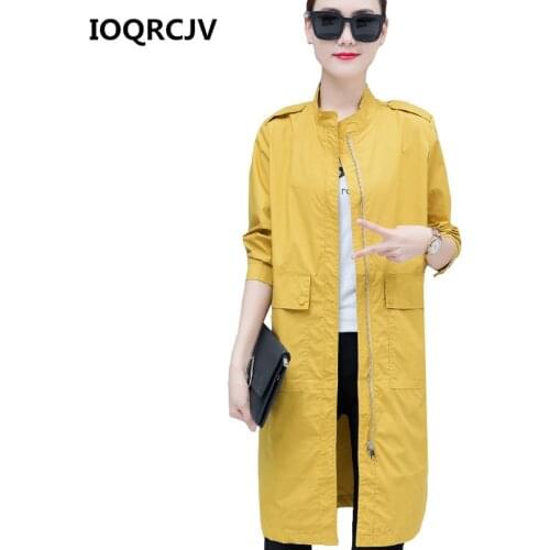 Trench Coat Women 2019 Spring Autumn Causal Long Sleeve Solid Windbreaker Female Medium Length Loose Thin Coat Outerwear R142