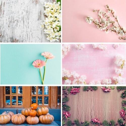 SHENGYONGBAO Vinyl Custom Photography Backdrops Prop scenery+ Flower and Wooden Planks Photography Background 190117SK-0017