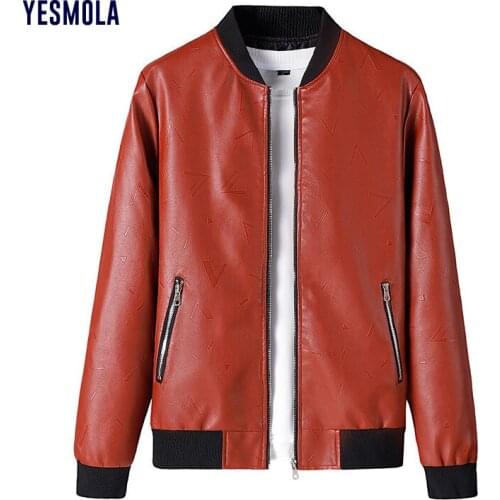YESMOLA Mens Leather Jackets Spring and Autumn Pu High Quality Classic Motorcycle Bike Jackets Men Fashion Outerwear Clothing