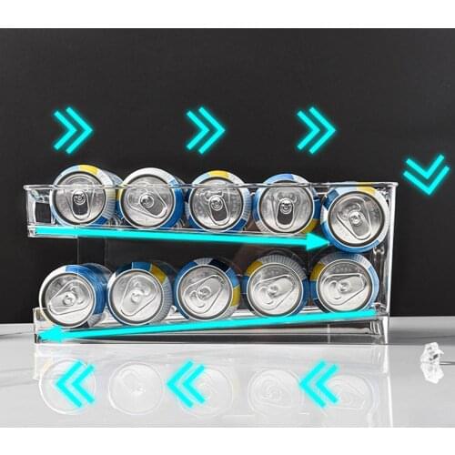 1pcs White Cans Storage Holders Racks Beverage Soda Coke Beer Can Dispenser Storage Rack Refrigerator Kitchen Organizer Tools