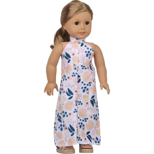 18 Inch American Doll Jumpsuit For 43 cm New Baby Born Doll Clothes Leaf Dress For Girls Gift For 1/3 BJD Toys Our Generation