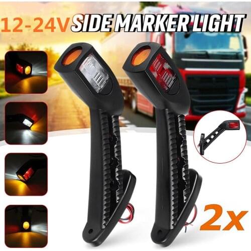 2Pcs Trailer Truck Caravan Car Side Marker Light Turn Signal Indicator Stop Lamp Automobile Electric Accessories