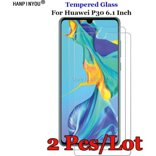 2 Pcs/Lot For Huawei P 30 Tempered Glass 9H 2.5D Premium Phone Screen Protector Film For Huawei P30 6.1"