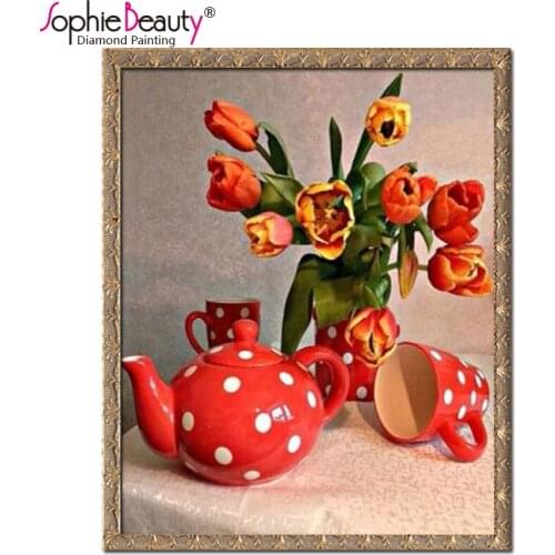 2018 Hot Sale Products For Crafts Diy Diamond Embroidery Cup Flower Painting Rhinestones Mosaic Kit 3d Picture Of Crystal Hobby