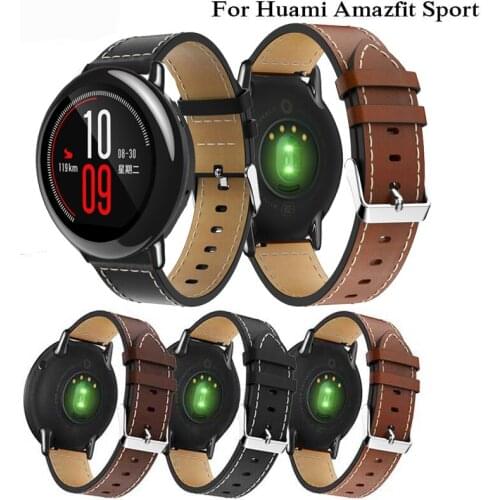 22mm Genuine Leather watch strap Band for Samsung Gear S3 46mm active For Huami Sport 2s 2th amazfit GTR 47mm bracelet bands