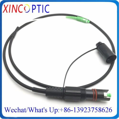 5Pcs IP68 Waterproof Corning HUAWEI Mini SC/APC 3M 5.0mm Black Fiber Optic Patch Cable to SCAPC OptiTap Fiber Jumper Connector