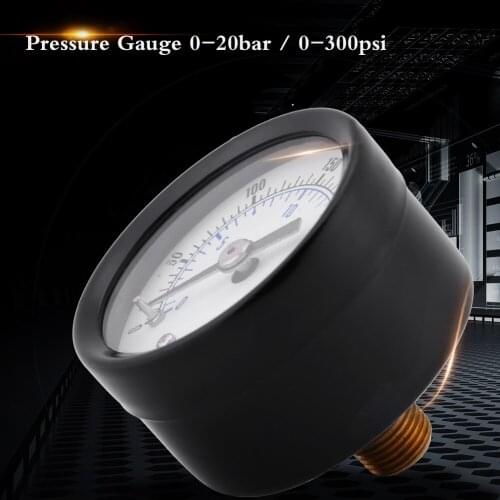 ANENG TS-40 Mini Pressure Gauge For Fuel Air Oil Liquid Water 0-20bar / 0-300psi 1/8" BSPT Thread