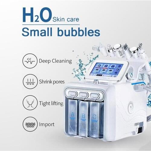 New 6 in 1 Hydrafacial Machine Hydro Dermabrasion Facial Peeling Ultrasonic Skin Scrubber Oxygen Spray Skin Care Microdermabrasi