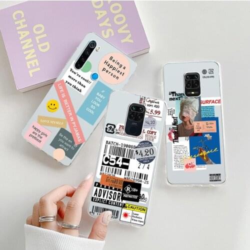 Retro Label Popular Barcode Transparent Phone Case for Samsung M21 M31S M41 M51 M10 M20 M30S M40 A12 A80 A90 A81 A91 TPU Cover
