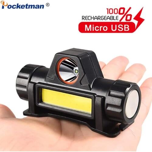 COB LED Headlamp 16000LM Powerful Headlight USB Charging Head Front Light Use 18650 Built-in Battery Waterproof Head Lamp