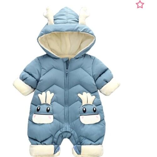 Baby One-piece Down Jacket Romper Thicken Boys and Girls Baby One-piece Winter Clothes Climbing Clothes Outing Clothes