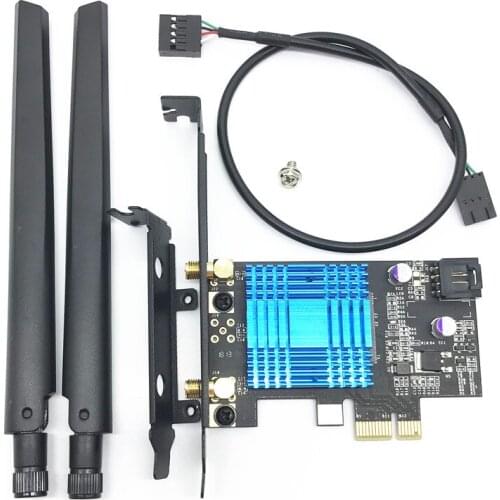 Dual Band PCI-E 1x Desktop Adapter 867Mbps 802.11ac Bluetooth 4.1 for Killer 1535 fit on AMD Motherboard