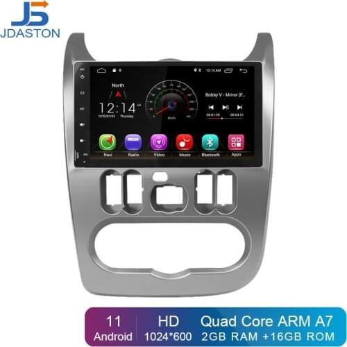 JDASTON Android 10.0 Car DVD Player For Renault Logan Sandero Duster 2015 2016 GPS Navigation 1 Din Car Radio Stereo Multimedia