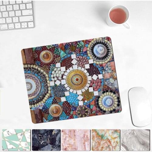 Mouse Pad PU Leather Game Mice Waterproof Pad Mousepad for Office Computer Laptop Home Work Mousepad Marble Series Pattern