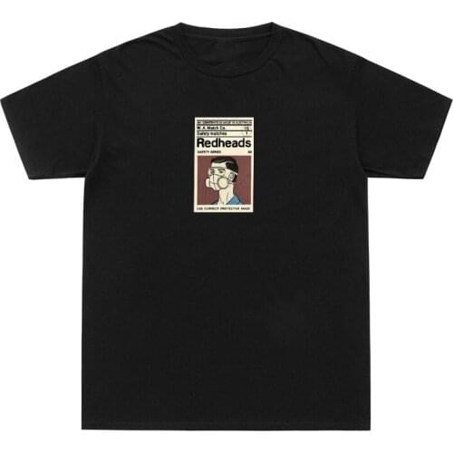 Ins Hot Selling Redheads Mask Print T Shirt Men Women 100% Cotton O-Neck Tee Shirt Casual Summer Hip Hop Tees Tops