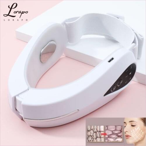 Facial Massage V-Face Beauty Machine EMS Lifting Skin Care Red Blue LED Photon Light Therapy Chin Lifting Firming Lift Up Reshap