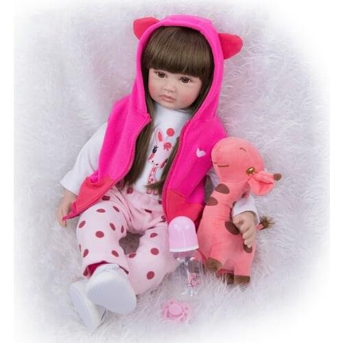 New 60CM Reborn Baby Doll Cloth Body Stuffed Lifelike Babies Alive Doll Toy For Toddler Children Presen