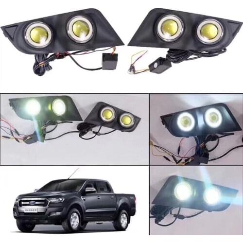 One set waterpoor LED fog light day light DRL for Ford Ranger T6 T7 2012 2013 2014 2015 2016 2017 2018