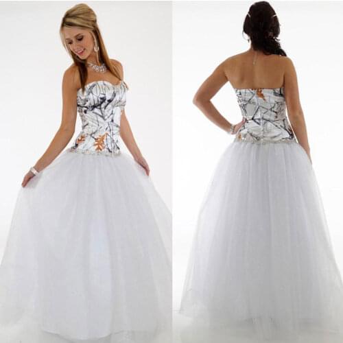 Simple Camo Wedding Dresses Cheap Sweetheart A Line Tulle Wedding Guest Dress Bridal Gowns Floor Length Zipper