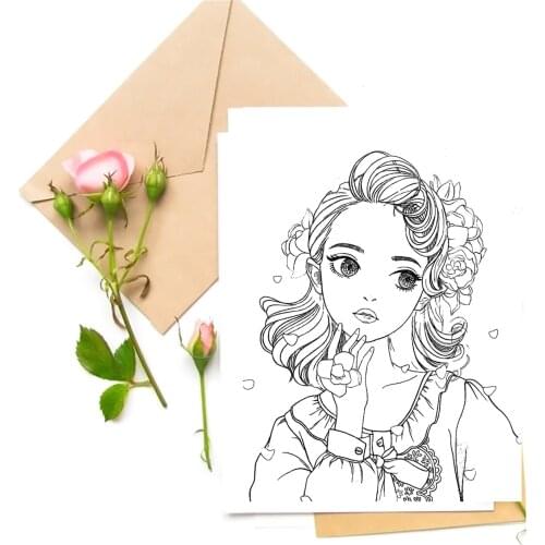 Beautiful Girl Transparent Clear Stamps for DIY Scrapbooking/Card Making Stamps Fun Decoration Supplies
