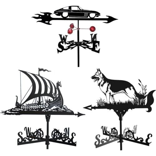 Stainless Steel Weather Yard Garden Stake Ornament Roof Weathervane for Home Garden Outdoor Decoration