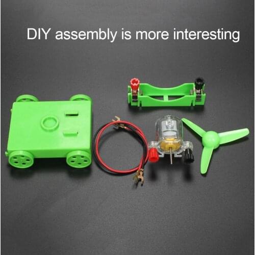 DIY Assembly Electric Car Wind-Power Experiment Physics Learning Student Science Electricity Learning Physics Educational Toys