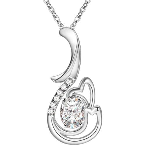 Lucky Charm Silver Color Pendants For Women Jewelry Necklace Lady Accessories Fashion Jewelry Pendant Spindrift Stone AN705