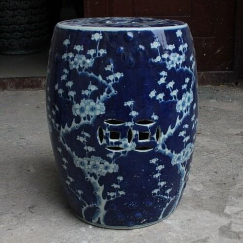 Blue And White Jingdezhen Garden porcelain drum stool ceramic stool for dressing table chinese blue ceramic garden stool