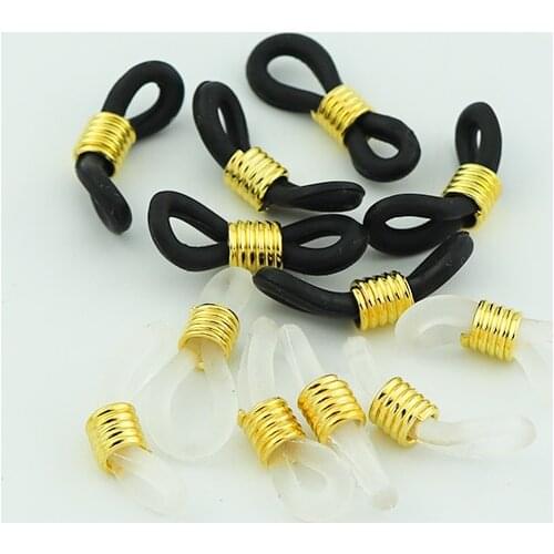 50pcs Rubber Connectors Stainless Steel Spectacle Silica Connector for Glasses Holder Necklace Chain Fashion accessories for DIY