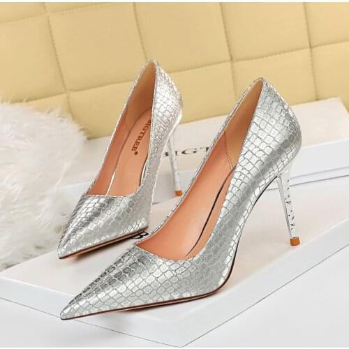 BIGTREE Womens Shoes Stiletto Heels Pumps Bling Plaid Pointed Toe Fashion Tacones Altos Mujer Sexy NEW 2020 Spring/Autumn Sweet