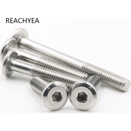 20PCS 304 Stainless Steel M4/M5/M6/M8*Length 6-70mm Flat Thin Head Hexagon Socket Screws Large Flat Heads Cap Screws Flange Bolt