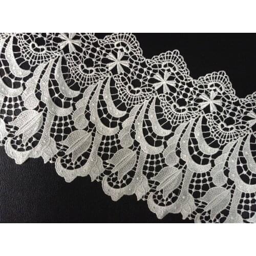 24cm high quality water soluble boob tube top lace,elegant and decent style big trimming,XERY13888