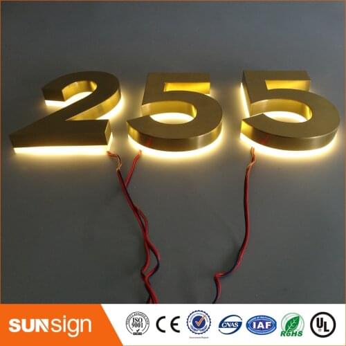 H20cm Stainless steel backlit sign shop front Signage LED 3D illuminated letters signs for Advertising customized